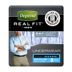Depend Real Fit Underwear Men Medium 8 Pack