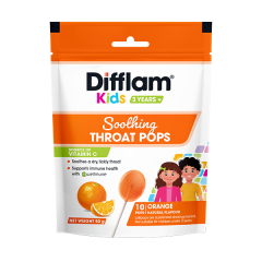 Difflam Kids Soothing Throat Pops Orange 10 Pack
