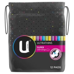 Kotex U Ultra Thin Wings Super 12 Pads