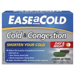 Ease a Cold, Cold & Congestion Day & Night 30 Capsules