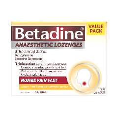 Betadine Anaesthetic Honey & Lemon 36 Lozenges