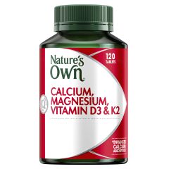 Nature's Own Calcium, Magnesium & Vitamin D3 120 Tablets