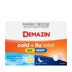 Demazin Cold & Flu Relief Day + Night 24 Tablets