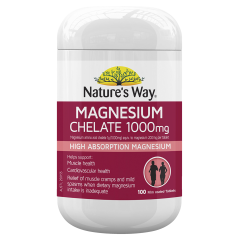 Nature's Way Magnesium Chelate 1000mg 100 Tablets