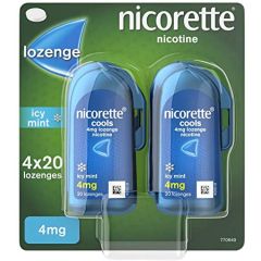 Nicorette Cool Drops Lozenge Icy Mint 4mg 80 Pack