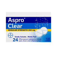 Aspro Clear 300mg 24 Effervescent Tablets