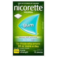 Nicorette Icy Mint Gum 4mg 15 Pack