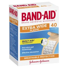Band-Aid Extra Wide Plastic Strips 40 Pack