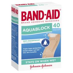 Band-Aid Waterproof Aquablock Sterile Strips 40 Pack