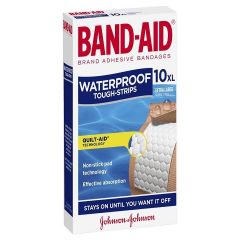 Bandaid Tough Strip Waterproof Extra Large 10 Pack