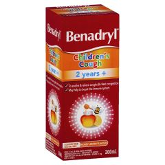 Benadryl Children's Cough Liquid Honey Lemon Flavour 200ml