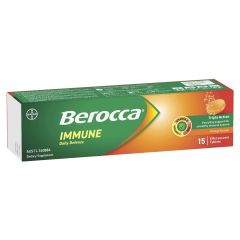 Berocca Immune Daily Defence Orange Flavoured Effervescent Tablets 15 Pack