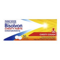 Bisolvon Chesty Forte Tablets 50 Pack