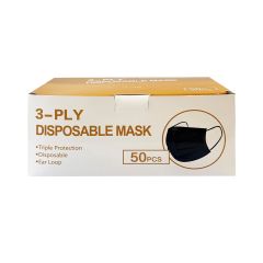 Bbs 3 Ply Disposable Surgical Face Mask - Black 50 Pieces