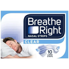 Breathe Right Nasal Strips Large Clear 10 Pack