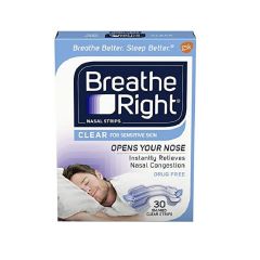 Breathe Right Nasal Strips Regular Clear 30 Pack