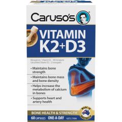 Caruso’s Vitamin K2+D3 60 Capsules