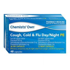 Chemists' Own Cough Cold &amp; Flu Day &amp; Night Phenylephrine 48 Capsules