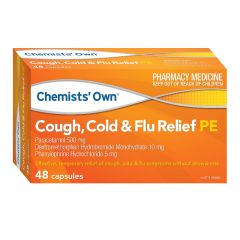 Chemists' Own Cough Cold &amp; Flu Day Phenylephrine Capsules 48 Pack