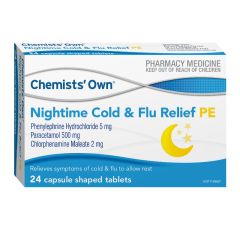 Chemists’ Own Pe Nightime Sinus Pain Relief 24 Tablets