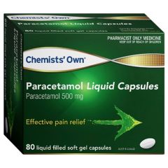 Chemists' Own Paracetamol 500mg Liquid Capsules 80 Pack