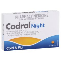 Codral PE Nighttime Cold and Flu Tablets 24 Pack