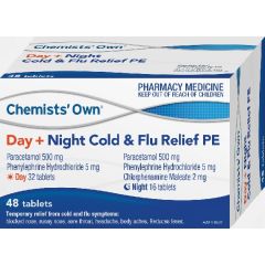 Chemists’ Own Pe Cold & Flu Relief Day + Night 48 Tablets