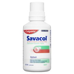 Colgate Savacol Antiseptic Mouth and Throat Rinse Alcohol Free - Original Mint 300ml 