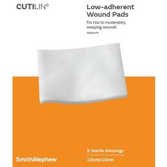 Smith & Nephew Cutilin Low-Adherent Absorbent Dressing 10cm x 10cm 5 Pack