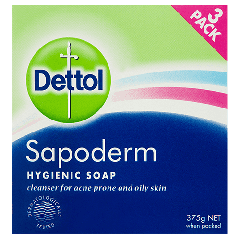 Sapoderm Soap Bar 125g 3 Pack