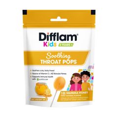 Difflam Soothing Throat Kids Pops manuka 10 Pops