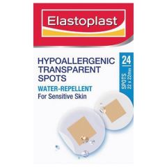 Elastoplast 76334 Transparent Hypollagergenic Spot 24 Pack