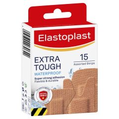 Elastoplast Extra Tough Waterproof Assorted Strips 15 Pack
