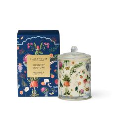 Glasshouse Fragrances Country Couture Cashmere & Nectarine Triple Scented Soy Candle 380g