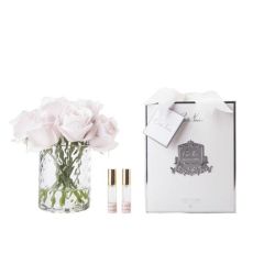 Cote Noire HERRINGBONE FLOWER - ROSE BUDS - CLEAR - FRENCH PINK