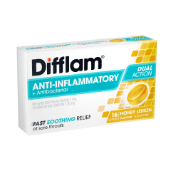 Difflam Lozenge Honey &amp; Lemon Sugar Free 16 Pack