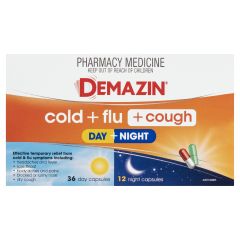 Demazin Cold + Flu + Cough Day + Night 48 Capsules