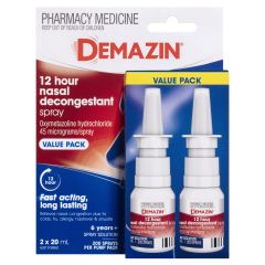 Demazin 12 Hour Nasal Decongestant Spray Value Pack 2 X 20ml