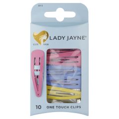 Lady Jayne One Touch Clips Assorted Colours 10 Pack 
