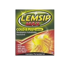 Lemsip Max Cold & Flu Decongestant Lemon 10 Pack