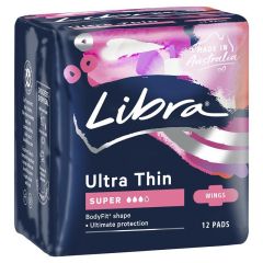 Libra Ultra Thin Super with Wings 12 Pads