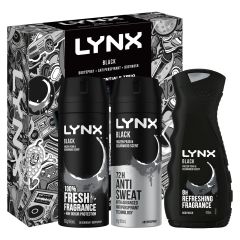 Lynx Black Trio Men's Gift Set 730ml (Click & Collect Only)