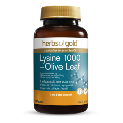 Herbs of Gold Lysine 1000 + Olive Leaf 100 tabs