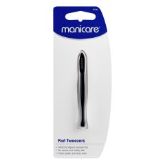 Manicare Flat Black Tweezers 1 Pack