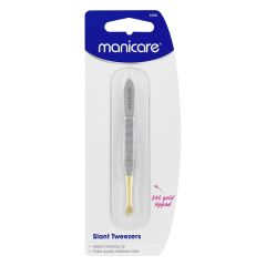 Manicare Slant Tweezers Gold Tipped 1 Pack