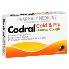 Codral Cold & Flu + Mucus Cough 24 Caps