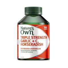 Nature's Own Triple Strength Garlic + C, Horseradish 150 Tablets