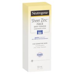 Neutrogena Sheer Zinc Fragrance Free Face Dry Touch Sunscreen Lotion SPF 50 59ml