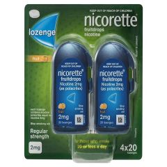 Nicorette Cool Drops Fresh Fruit Lozenge 2mg 80 Pack