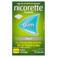 Nicorette Quit Smoking Extra Strength Nicotine Gum Classic 4mg 75 Pack